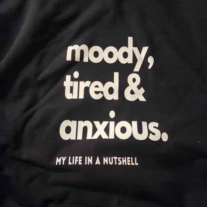 Moody tired anxious crew neck